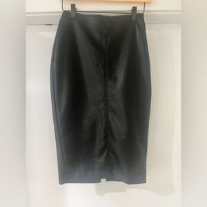 Abercrombie & Fitch Black Vegan Leather midi pencil skirt